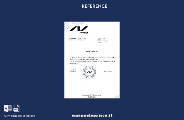 modello di riferimento Svezia Nordnet in stile verificato